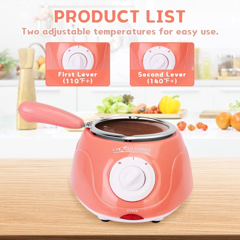 GearRoot Chocolate Melting Pot, Electric Chocolate Melter Warmer Fondue Fountain Melting Pot Kit for Melting Chocolate, Candy, Milk, Butter, Cheese - Image 3